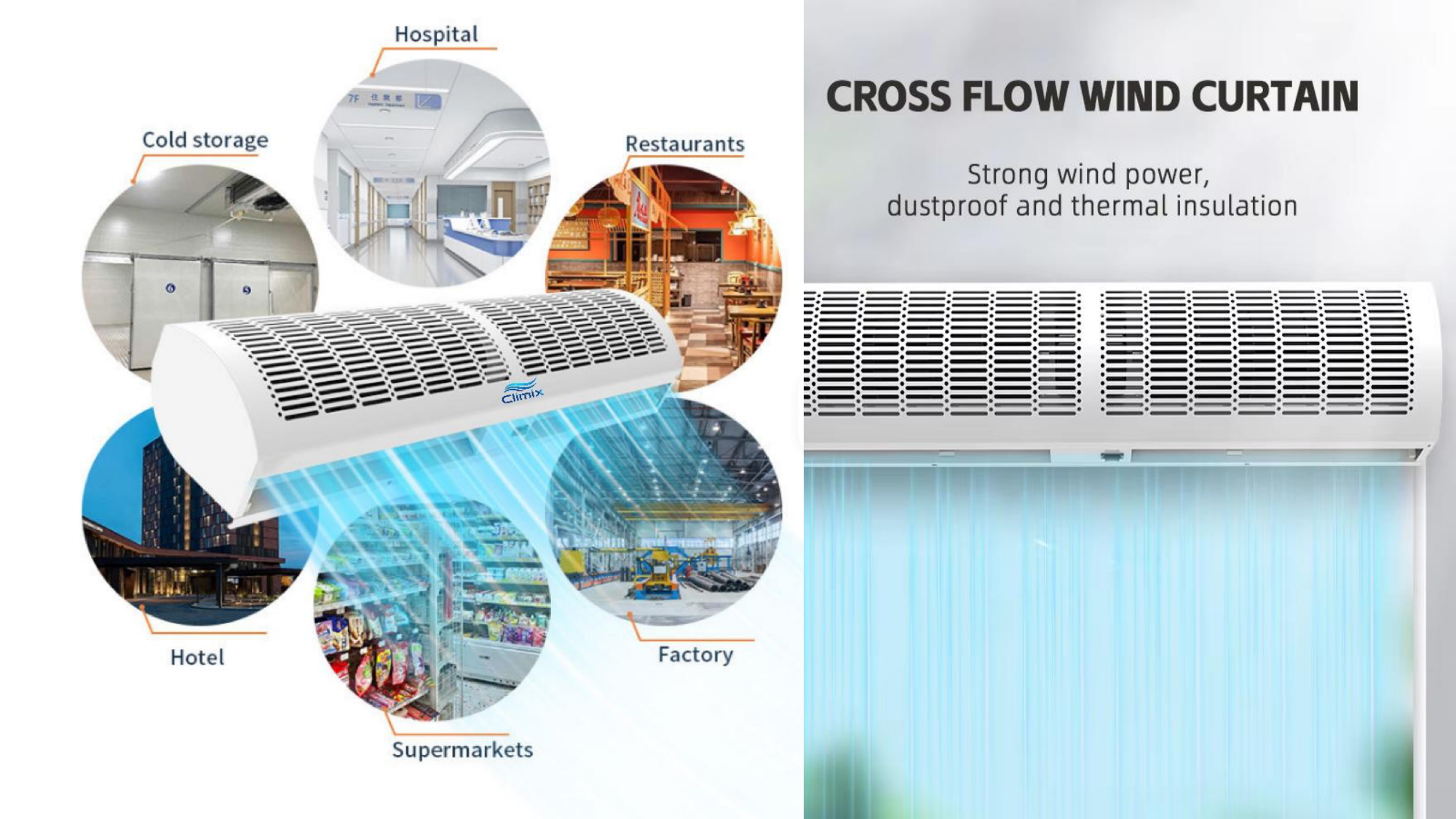 Product illustration of commercial entrance air barrier systems