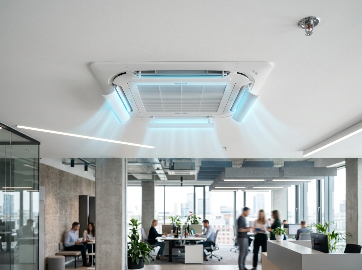 Product illustration of 4-way ceiling cassette inverter ac