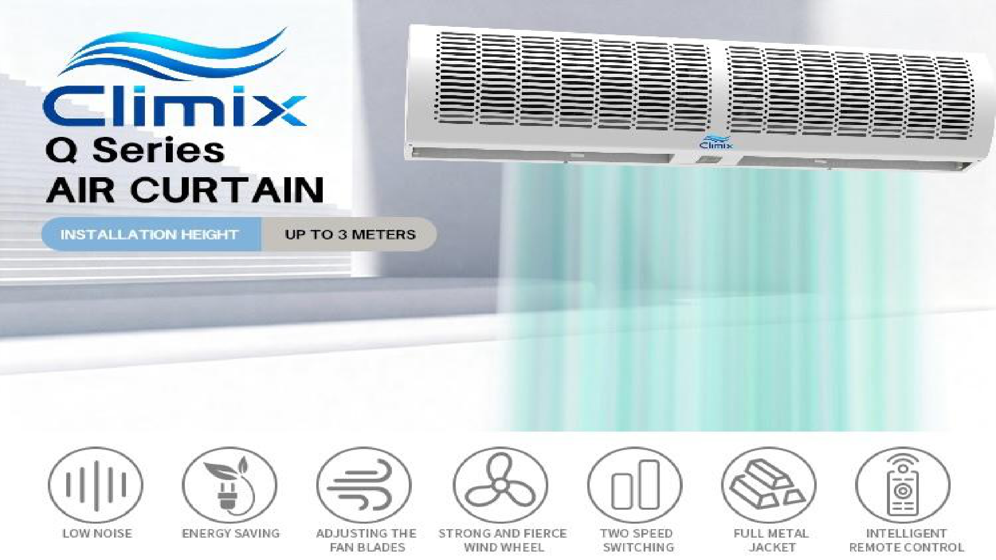 Product illustration of climix q series air curtain